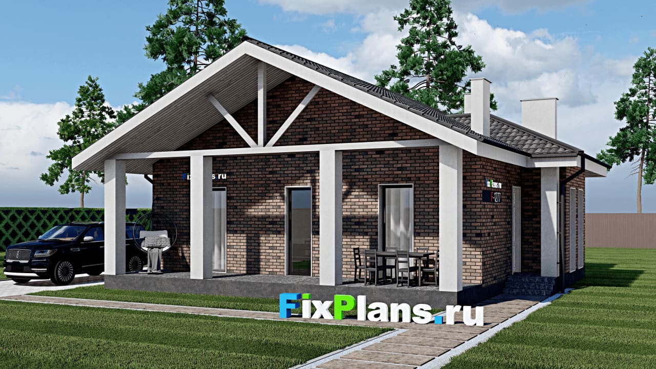 Одноэтажный дом F - 1277 — фасад