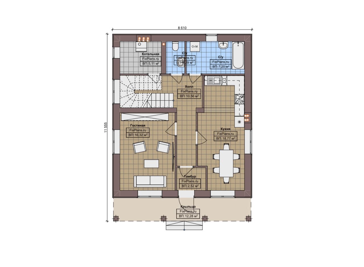 Планировка Двухэтажный дом F-13967