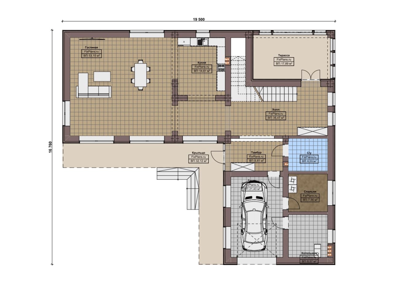 Планировка Двухэтажный дом F-21203