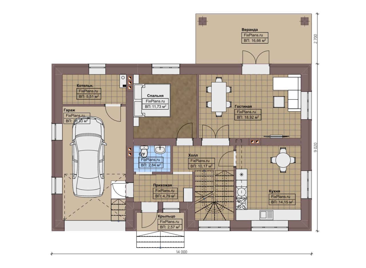 Планировка Двухэтажный дом F - 0593